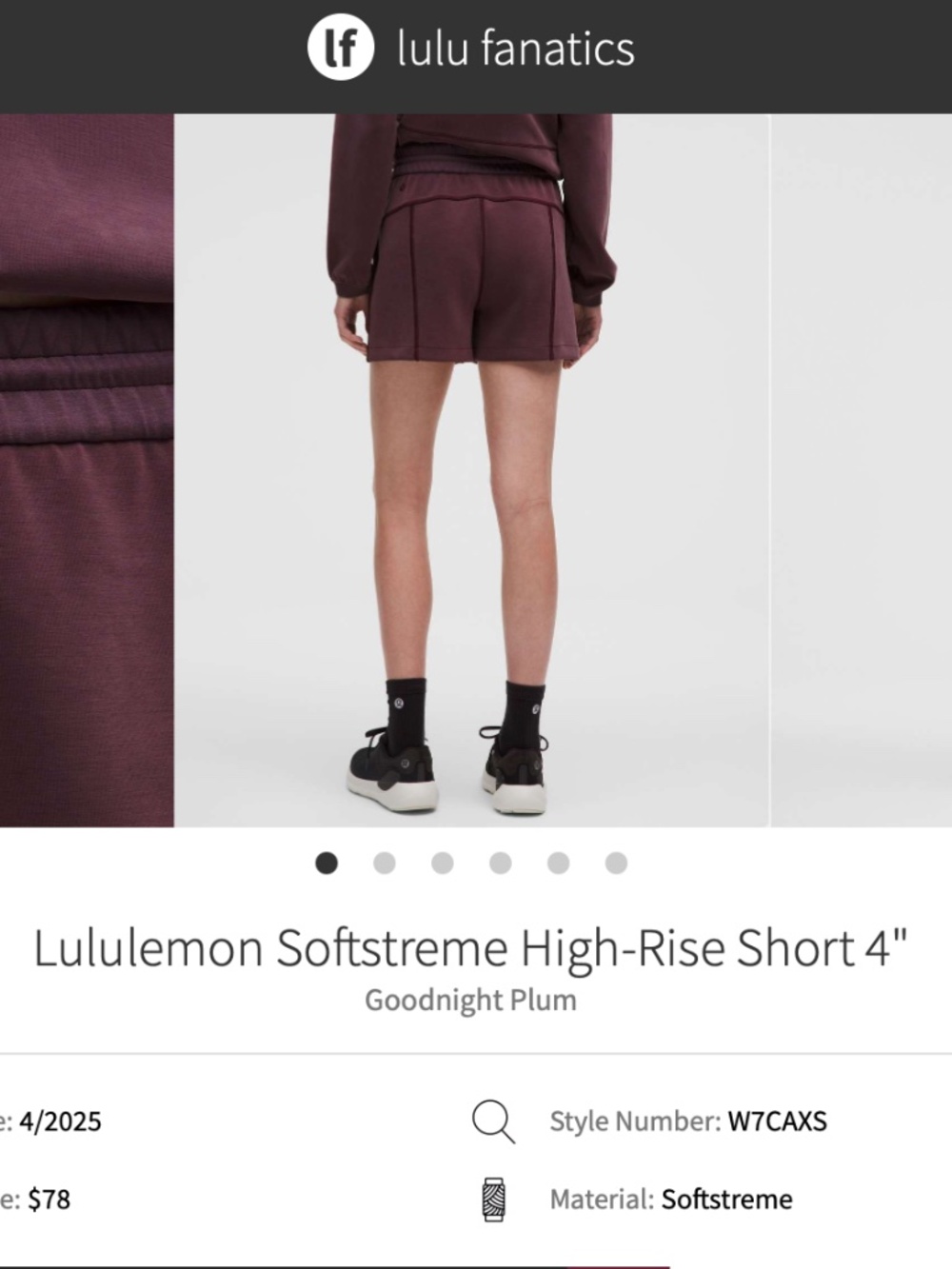 NWT Lululemon Softstreme High-Rise Short 4" GNPL 4